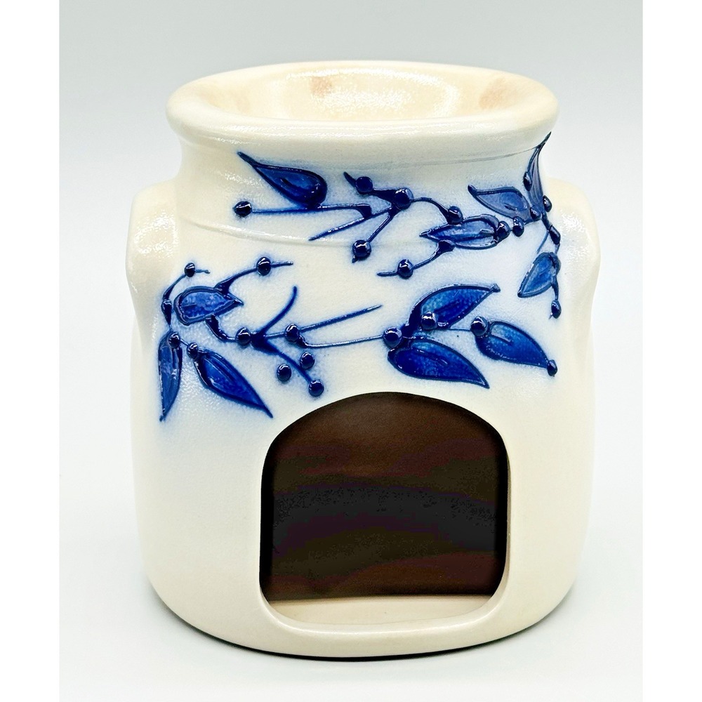 Salmon Falls Pottery Salt Glazed Blueberry Vines‎ Votive Wax Tart Oil Warmer